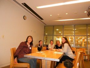 Jing Li, Jacqueline E. Boone, Writing Career Coach Teresa LeYung-Ryan, Birgit Soyka, Samantha Roberts having fun at WNBA Meet Up 2011 July 7