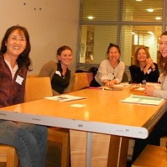 Jing Li, Jacqueline  E. Boone,  Writing Career Coach Teresa LeYung-Ryan, author Birgit Soyka, Samantha Roberts  having fun at WNBA Meeting at SFPL 2011 July 7